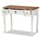 Baxton Studio Sophie White and Brown Finished Small 3-Drawer Wood Console Table 162-10255 - alternate 4